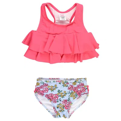 Rufflebutts Baby Girls Flounce Bikini In Cheerful Blossoms