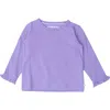 Rufflebutts Baby Girls Knit Long Sleeve Ruffle Layering Tee In Wisteria Purple