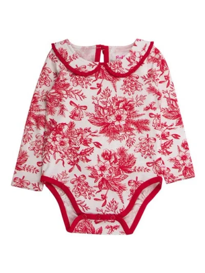 Rufflebutts Baby Girls Knit Long Sleeve Ruffle Peter Pan Bodysuit In Multi