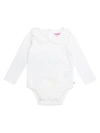 Rufflebutts Baby Girls Knit Long Sleeve Ruffle Peter Pan Bodysuit In White