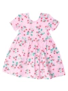 Rufflebutts Baby Girls Knit Short Sleeve Twirl Dress In Red
