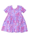 Rufflebutts Baby Girls Knit Short Sleeve Twirl Dress In Pink