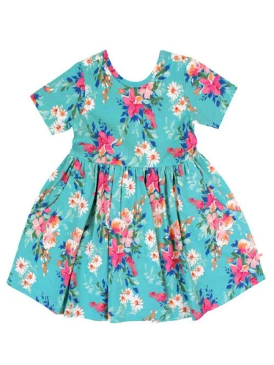Rufflebutts Baby Girls Knit Short Sleeve Twirl Dress In Multi