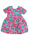 Rufflebutts Baby Girls Knit Short Sleeve Twirl Dress In Blue