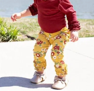 Rufflebutts Kids' Baby Girls Long Sleeve Onesie In Cranberry In Burgundy