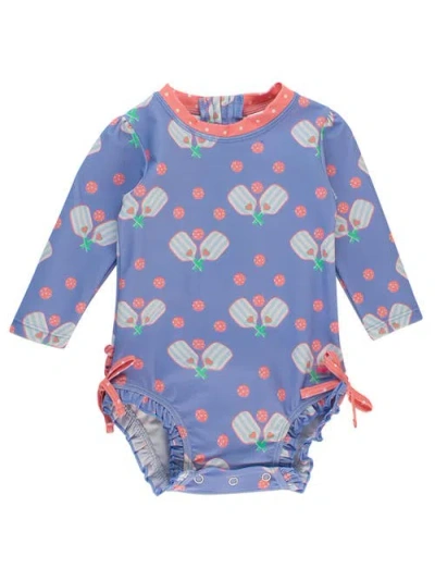 Rufflebutts Baby Girls Long Sleeve Upf50+ One Piece Rash Guard