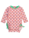 Rufflebutts Baby Girls Long Sleeve Upf50+ One Piece Rash Guard