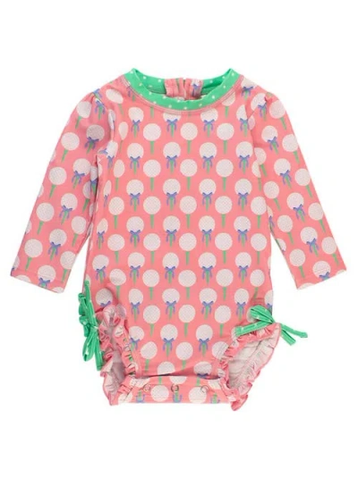 Rufflebutts Baby Girls Long Sleeve Upf50+ One Piece Rash Guard