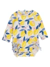 Rufflebutts Baby Girls Long Sleeve Upf50+ One Piece Rash Guard In Blue