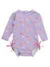 Rufflebutts Baby Girls Long Sleeve Upf50+ One Piece Rash Guard In Purple