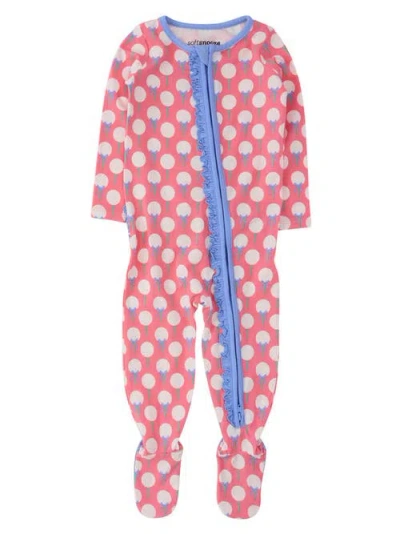 Rufflebutts Baby Girls Modal Blend Ruffle One Piece Footie Pajamas In Red