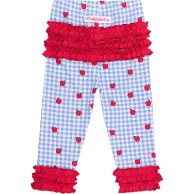 Rufflebutts Baby Girls Ruffle Leggings With Signature Rear Ruffles In Blue
