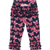 Rufflebutts Baby Girls Ruffle Leggings With Signature Rear Ruffles In Multi