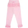Rufflebutts Baby Girls Ruffle Leggings With Signature Rear Ruffles In Pink