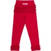 Rufflebutts Baby Girls Ruffle Leggings With Signature Rear Ruffles In Red