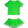 Rufflebutts Baby Girls Short Sleeve Ruffle Upf50+ Rash Guard Skirted 2-piece In Green