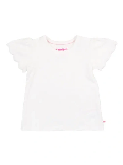 Rufflebutts Baby Girls Short Sleeve Scallop Tee In White