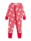 Rufflebutts Baby Girls Softsnooze Convertible Ruffle One Piece Pajama In Red
