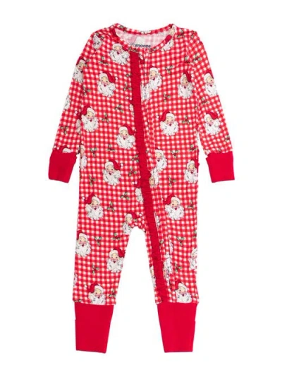 Rufflebutts Baby Girls Softsnooze Convertible Ruffle One Piece Pajama In Red
