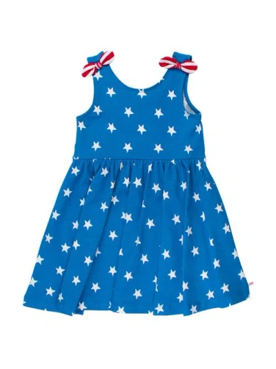 Rufflebutts Baby Girls Tie Shoulder Twirl Dress In Blue