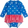 Rufflebutts Baby Girls Upf50+ Long Sleeve Skirted One Piece Rash Guard