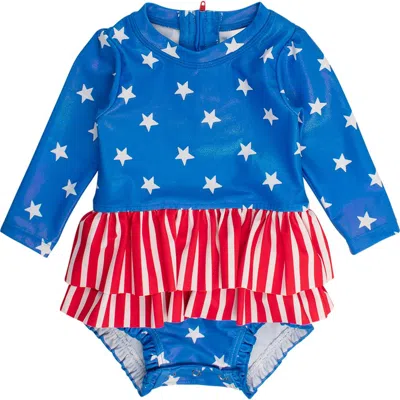 Rufflebutts Baby Girls Upf50+ Long Sleeve Skirted One Piece Rash Guard