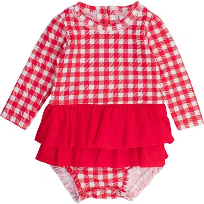 Rufflebutts Baby Girls Upf50+ Long Sleeve Skirted One Piece Rash Guard