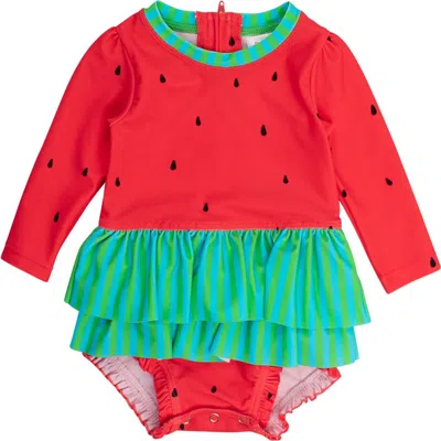 Rufflebutts Baby Girls Upf50+ Long Sleeve Skirted One Piece Rash Guard