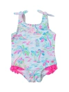Rufflebutts Baby Girls Upf50+ Tie Shoulder One Piece In Tropical Resort