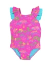 Rufflebutts Baby Girls V-back One Piece In Neon Island Time