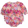 Rufflebutts Baby Girls Woven Long Sleeve Bubble Romper In Multi