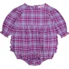 Rufflebutts Baby Girls Woven Long Sleeve Bubble Romper In Purple