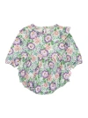 Rufflebutts Baby Toddler Girls Long Sleeve Flutter Bubble Romper In Alpine Floral