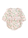 Rufflebutts Baby Toddler Girls Long Sleeve Flutter Bubble Romper In Blushing In Pink