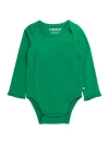 Rufflebutts Baby/toddler Girls Knit Long Sleeve Ruffle Layering Bodysuit In Green