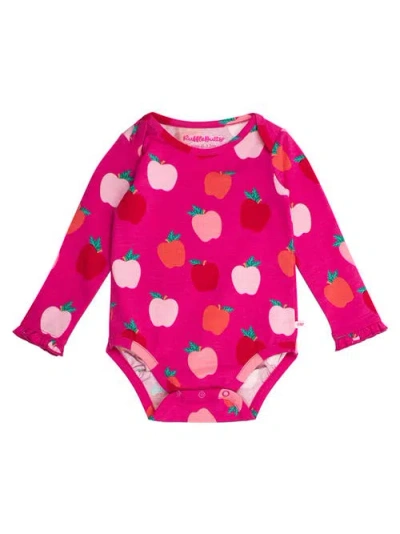 Rufflebutts Baby/toddler Girls Knit Long Sleeve Ruffle Layering Bodysuit In Multi