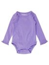 Rufflebutts Baby/toddler Girls Knit Long Sleeve Ruffle Layering Bodysuit In Wisteria Purple