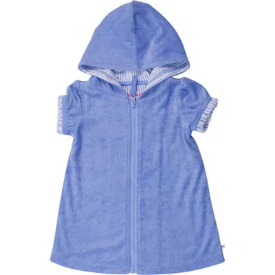Rufflebutts Baby/toddler Girls Terry Full-zip Cover-up In Periwinkle Blue