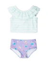 Rufflebutts Kids'  Baby/toddler Girls Upf50+ Sun Protected Ruffle Tankini In Purple