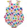 Rufflebutts Baby/toddler Knit Tie Shoulder Bubble Romper In Yellow
