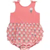 Rufflebutts Baby/toddler Knit Tie Shoulder Bubble Romper In Multi