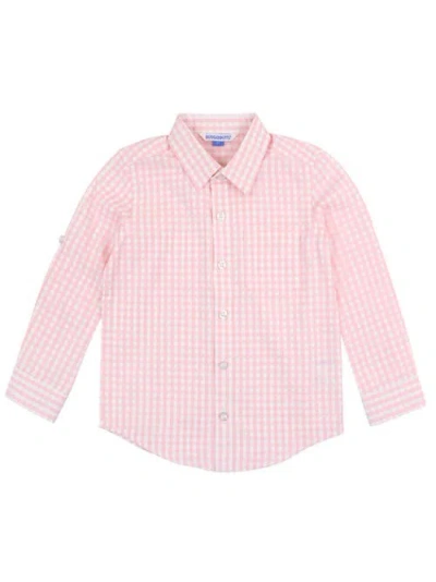 Rufflebutts Babies'  Boys Long Sleeve Button Down Shirt In Pink
