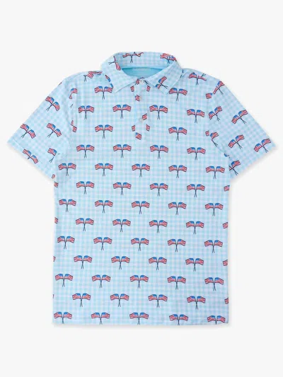 Rufflebutts Kids' Boys Patriotic Performance Polo In Blue