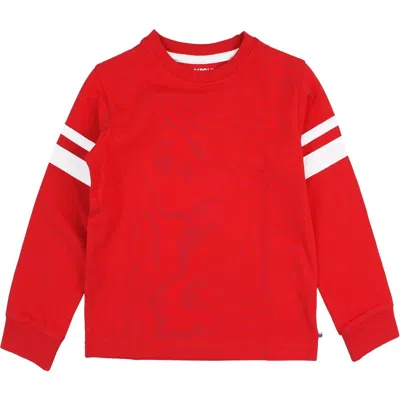Rufflebutts Babies'  Boys Racing Stripe Long Sleeve Shirt In Red