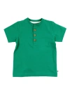 Rufflebutts Babies'  Boys Short Sleeve Knit Henley In Green