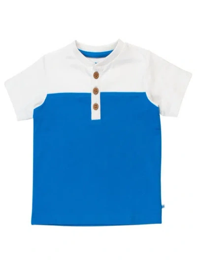 Rufflebutts Kids'  Boys Short Sleeve Knit Henley In Blue