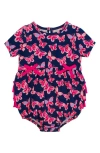 Rufflebutts Butterfly Bliss Ruffle Cotton Bubble Romper In Blue