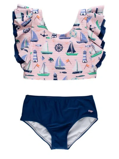 Rufflebutts Kids'  Butterfly Tankini 2-piece Swimsuit In Pink