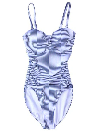 Rufflebutts Convertible Bandeau One Piece Swimsuit In Blue