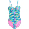 Rufflebutts Convertible Bandeau One Piece Swimsuit In Multi